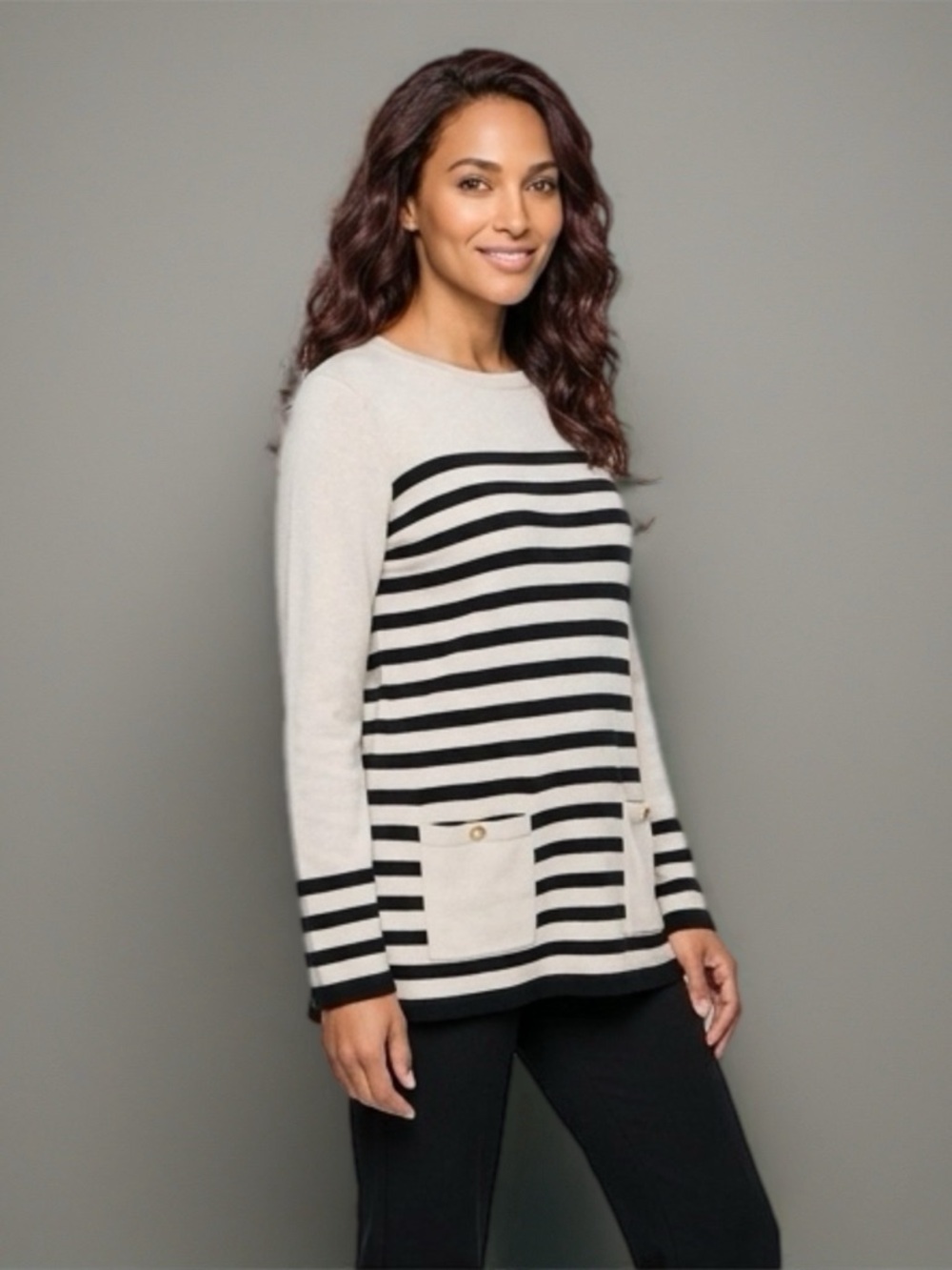 Jones New York - Striped Sweater - Size Medium